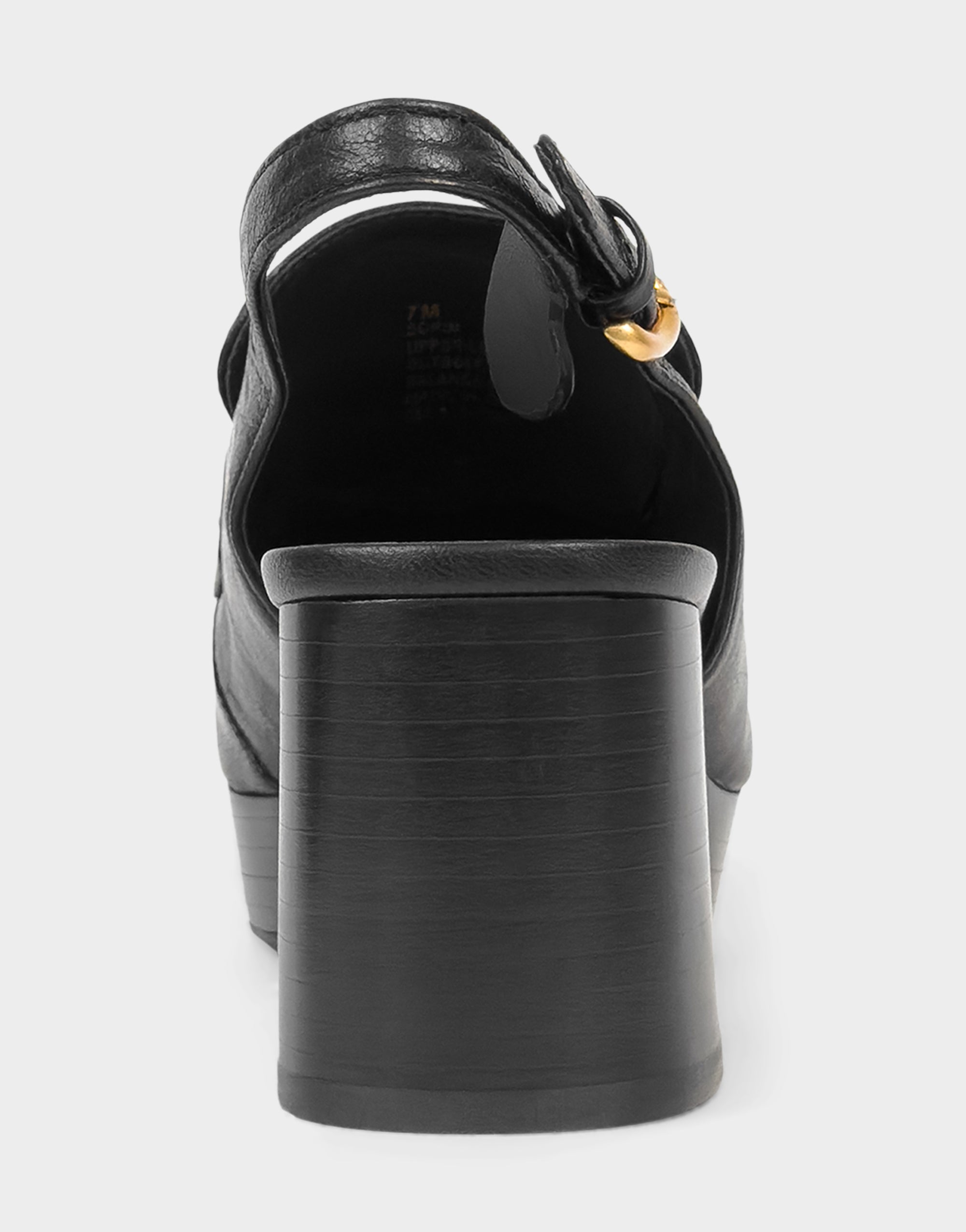 Women's Slingback Platform in Black Leather