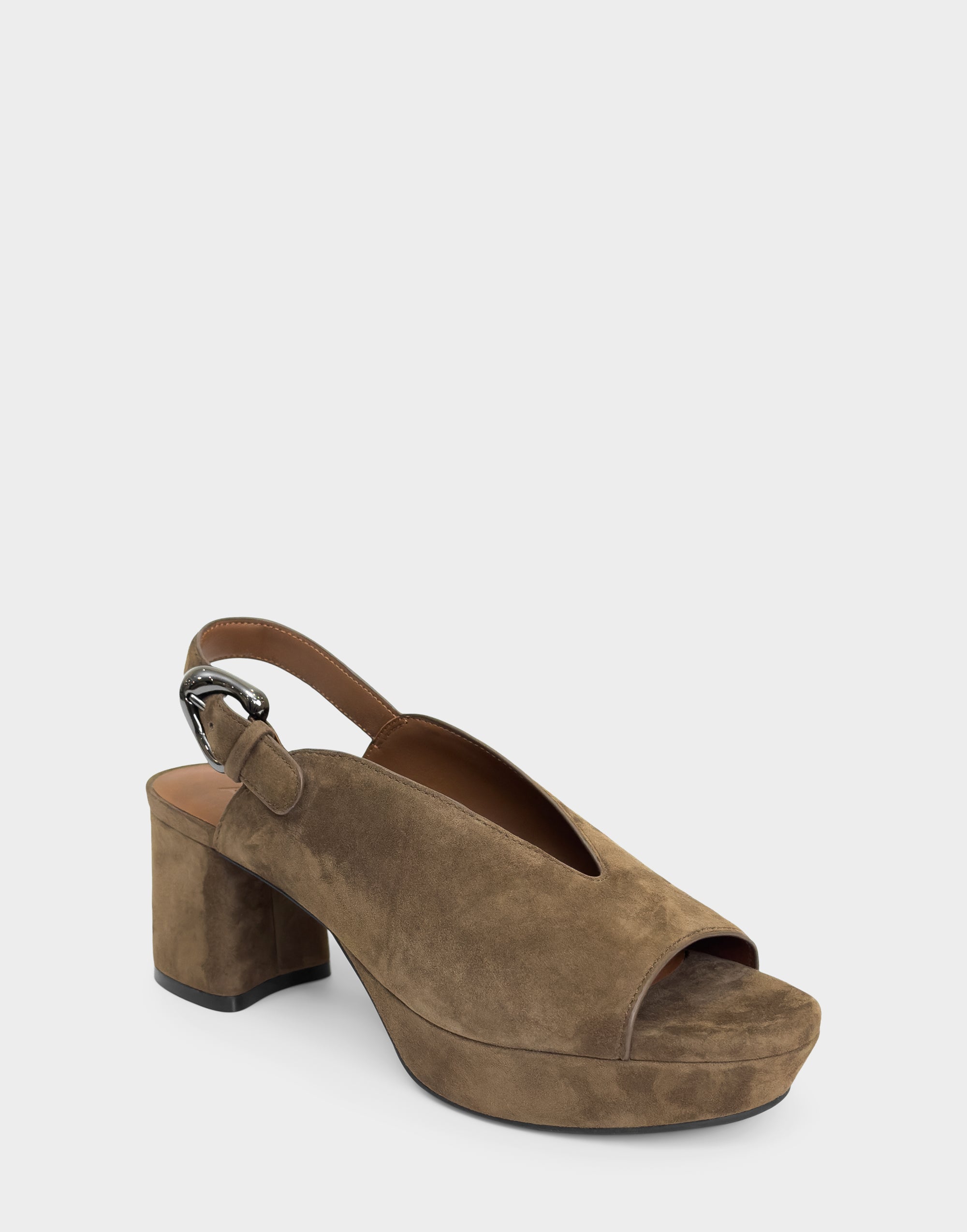 Women's Platform Sandal in Mocha Suede