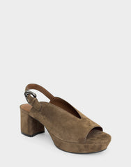 Women's Platform Sandal in Mocha Suede