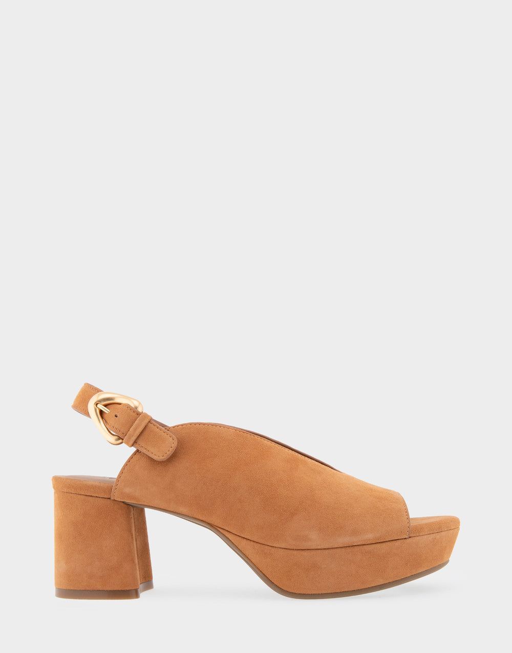 Cornelia Tan Suede Peep Toe Platform Sandal