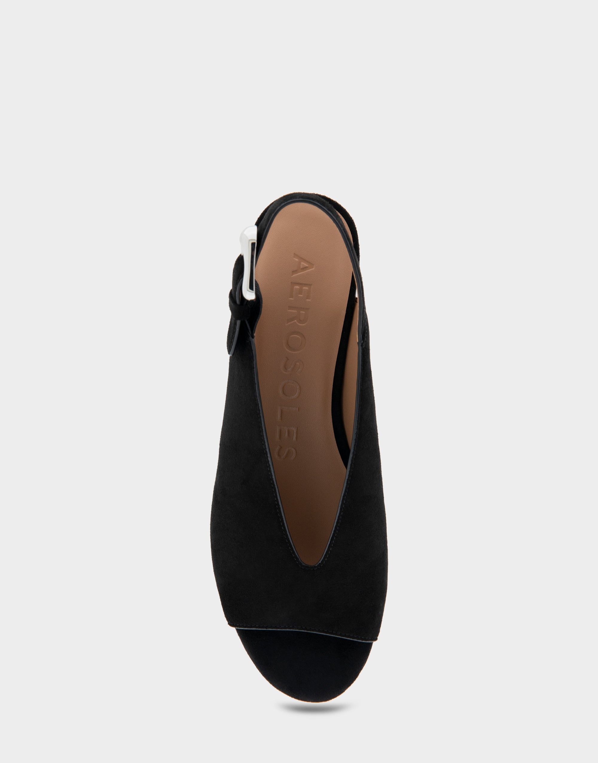 Cornelia Black Suede Peep Toe Platform Sandal