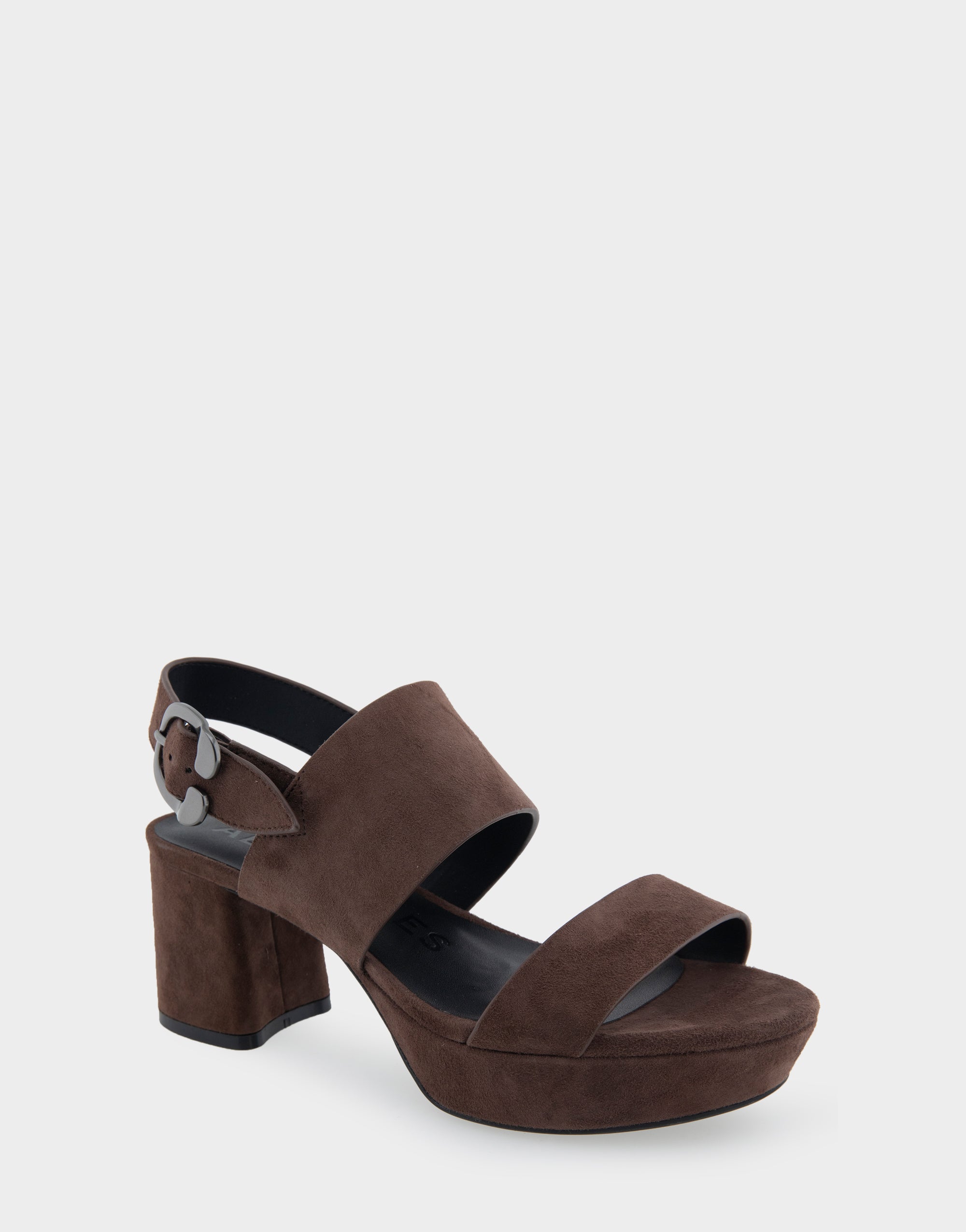 Comfortable Women's Platform Sandal in Brown Genuine Suede