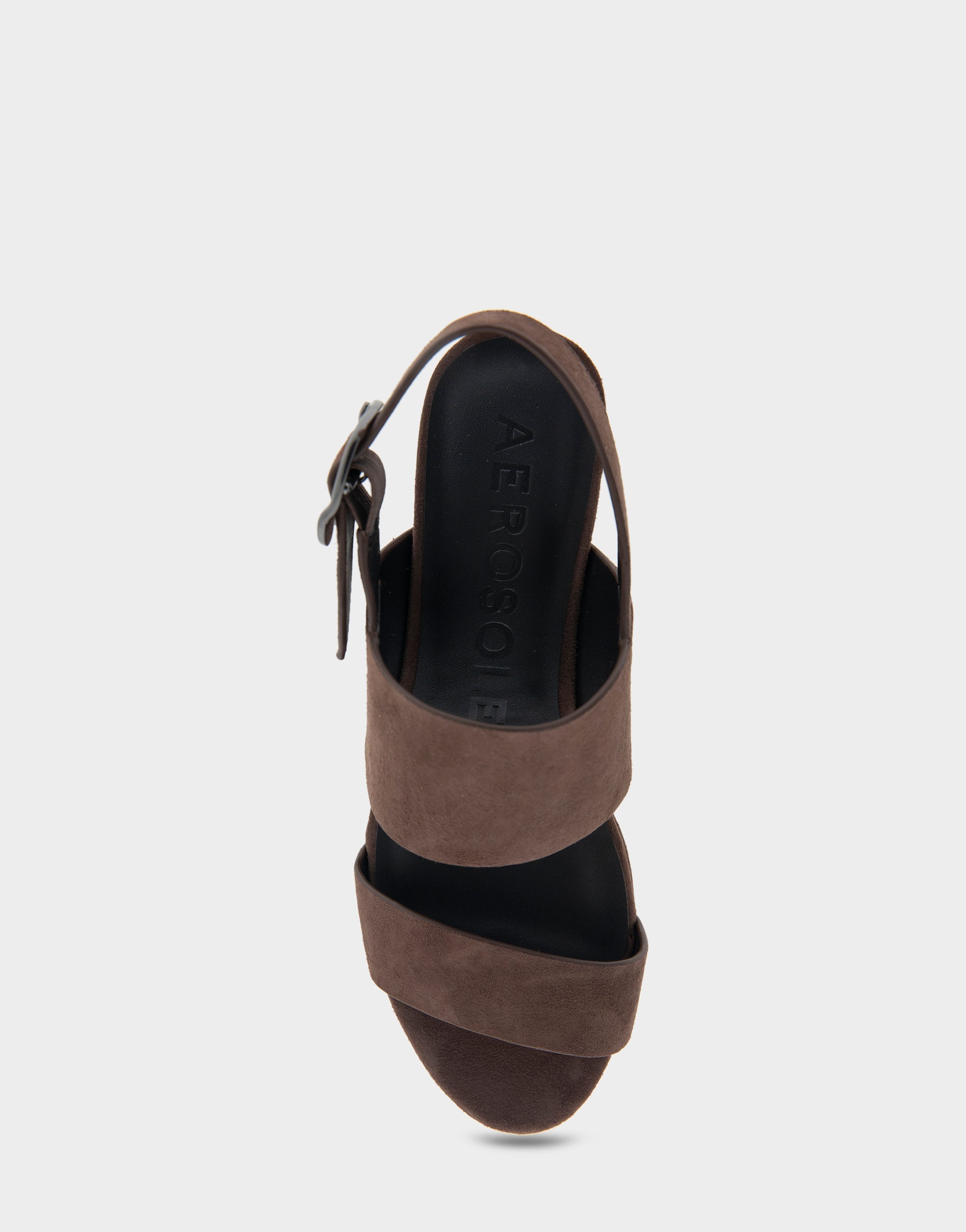Comfortable Women's Platform Sandal in Brown Genuine Suede