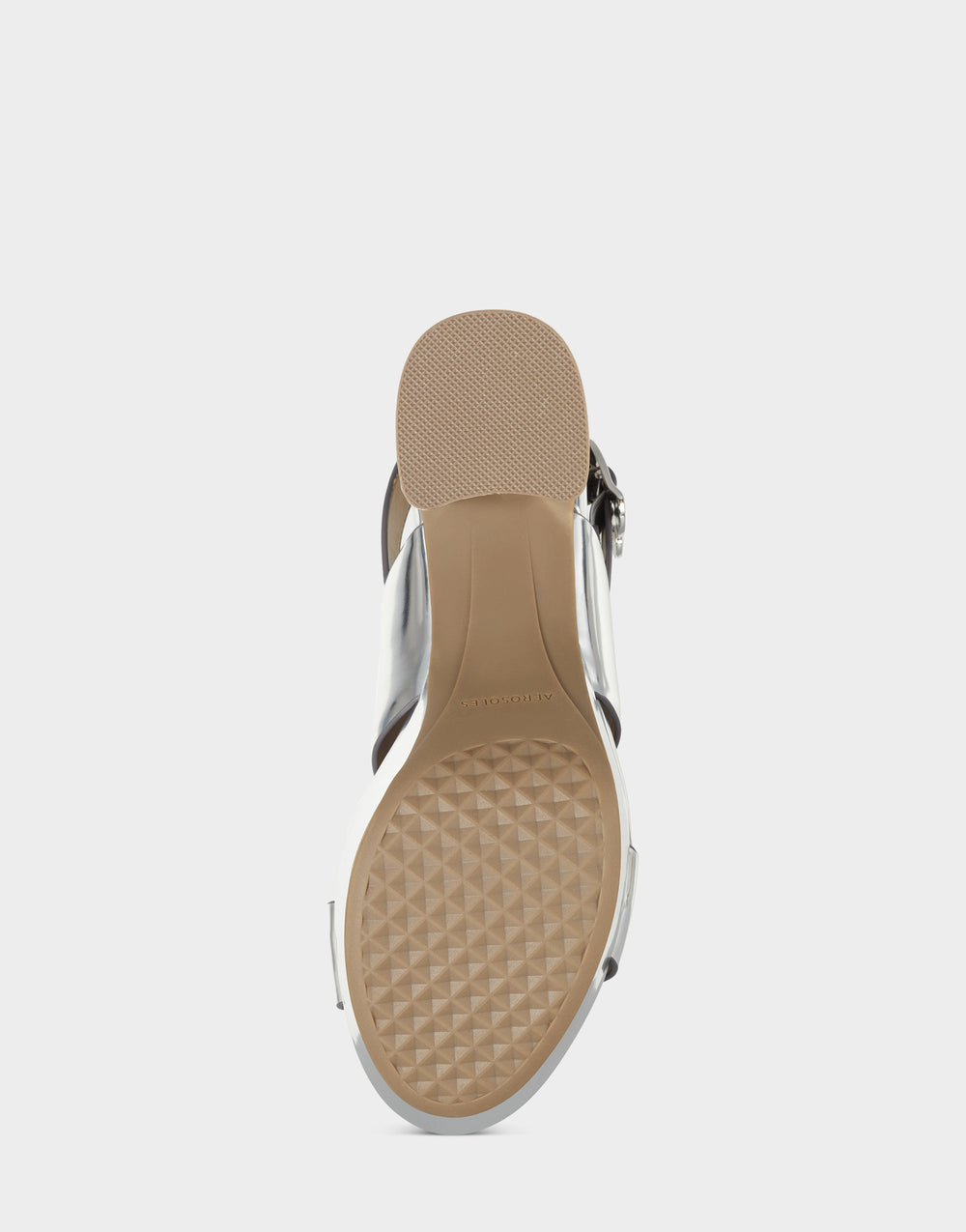 Comfortable Women's Platform Sandal in Silver Metallic Faux Leather