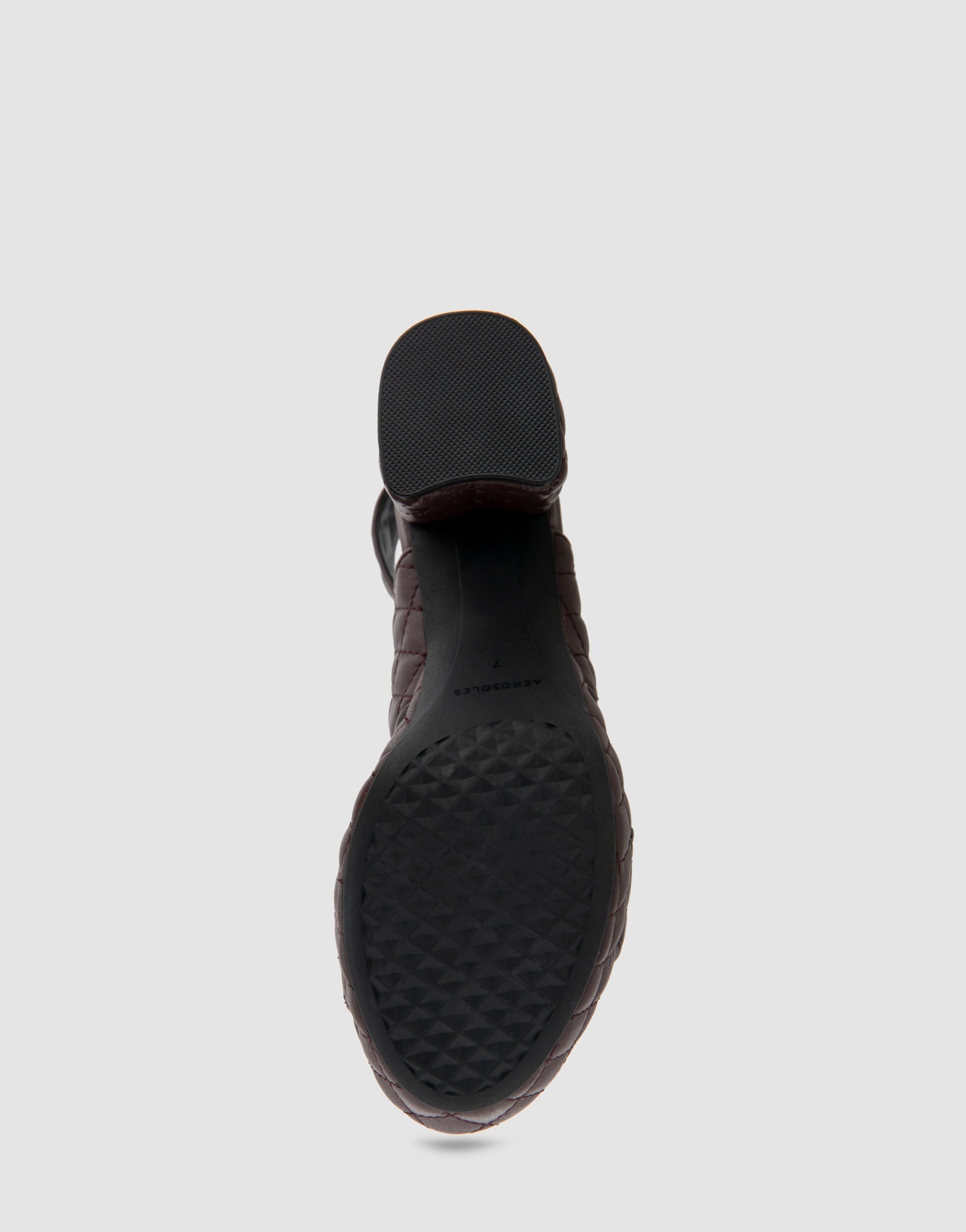 Comfortable Women's Platform Sandal in Deep Aubergine Quilted Leather Leather