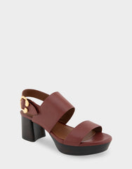 Comfortable Women's Platform Sandal in Clay Combo Leather Leather