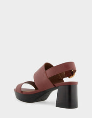 Comfortable Women's Platform Sandal in Clay Combo Leather Leather