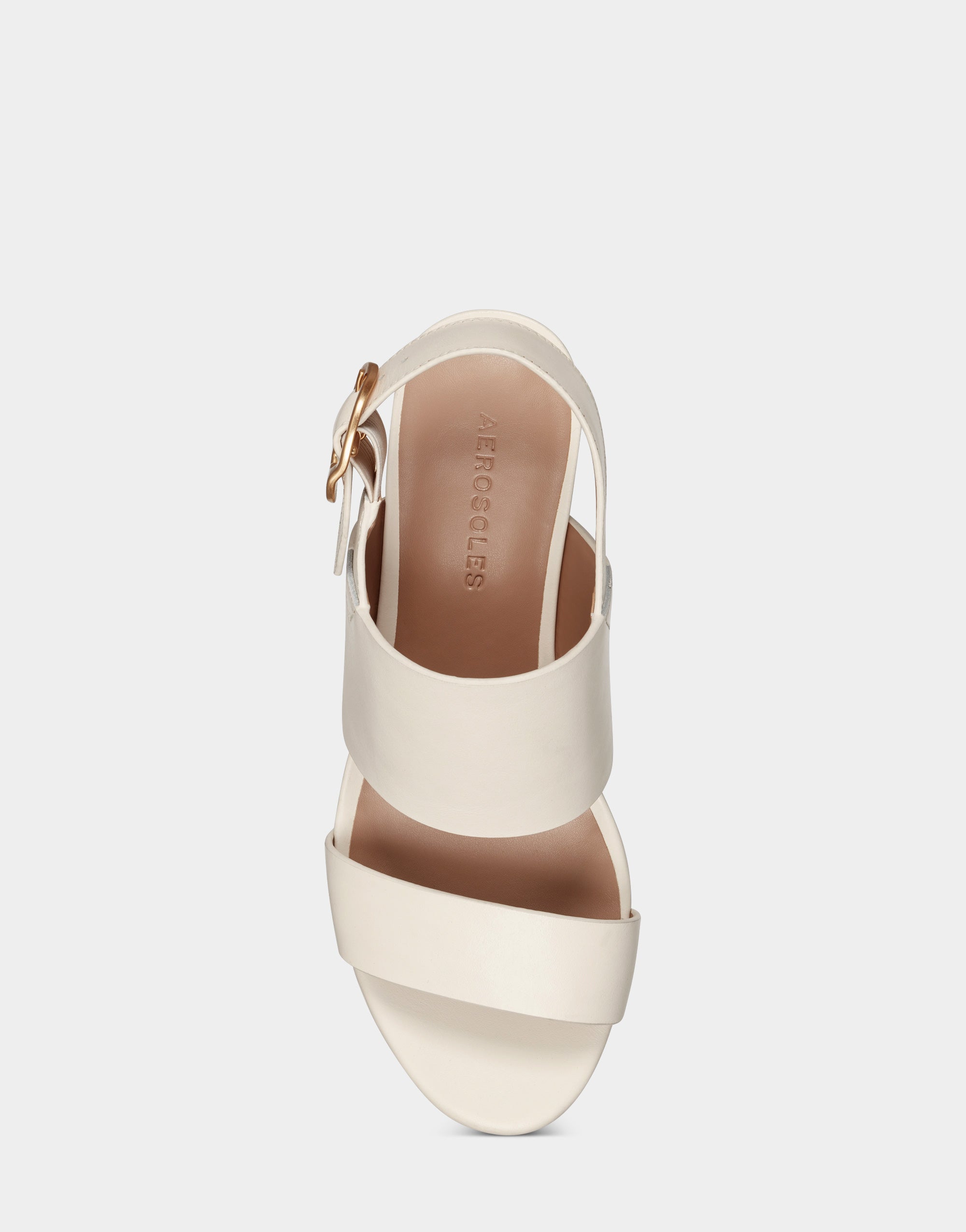 Comfortable Women's Platform Sandal in Eggshell Leather
