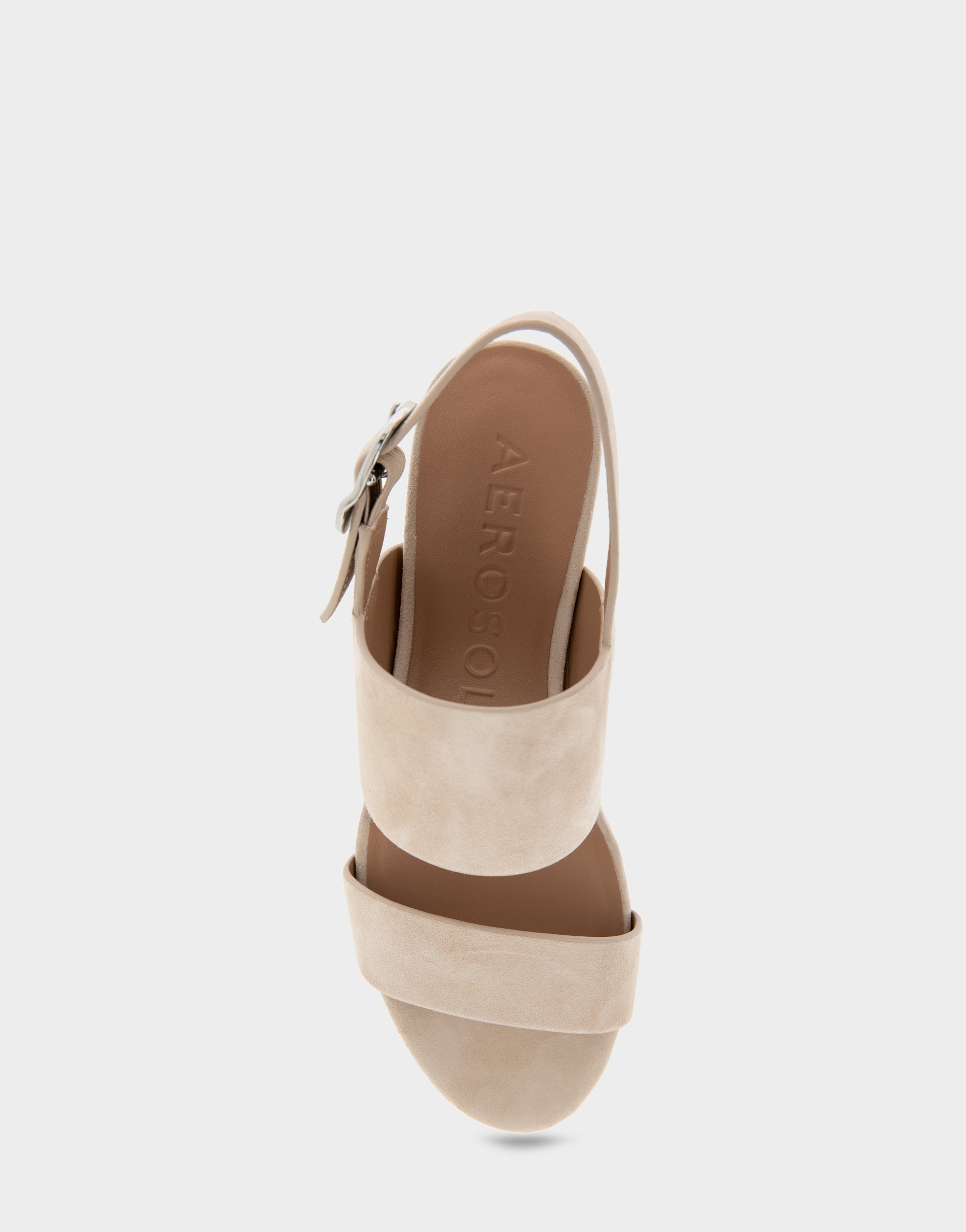 Comfortable Women's Platform Sandals in Stone Suede