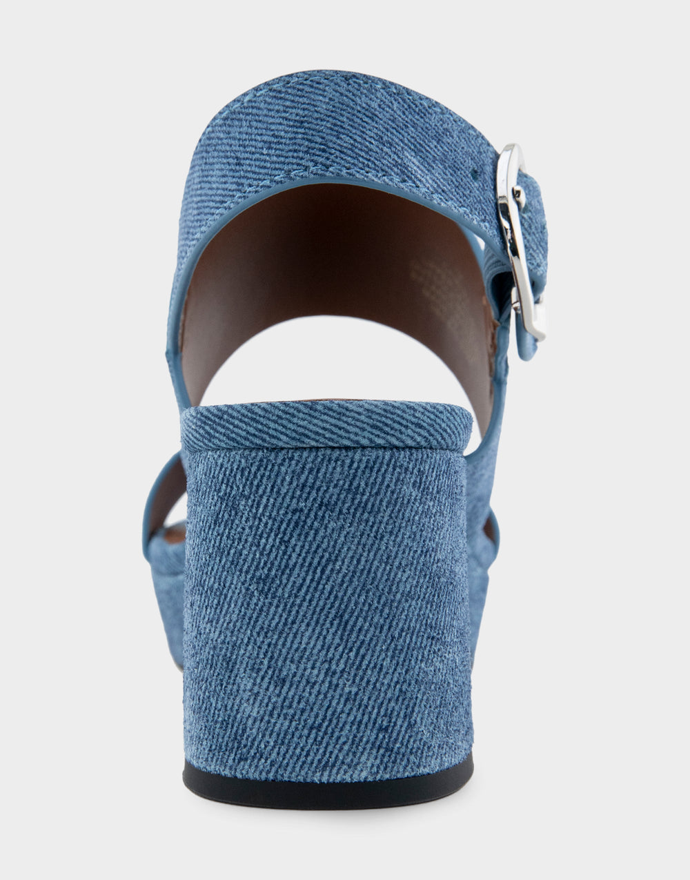 Comfortable Women's Platform Sandals in Blue Denim Suede