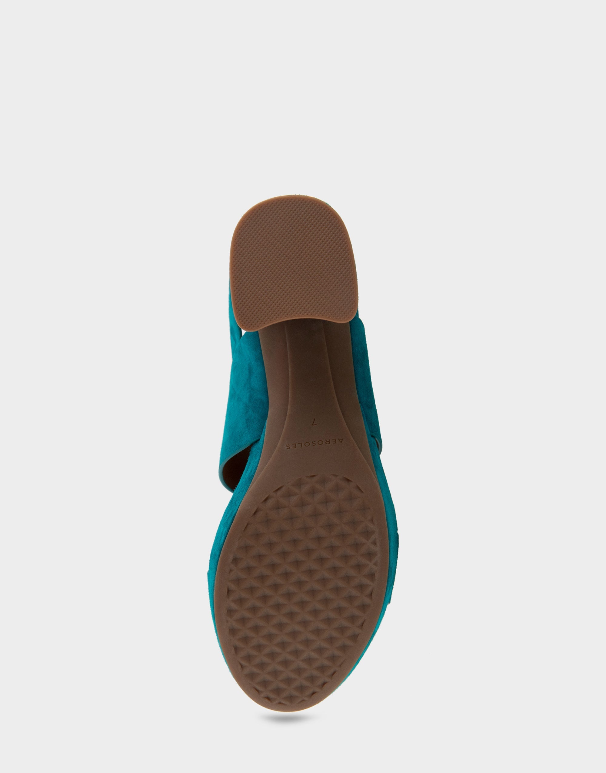 Comfortable Women's Platform Sandals in Teal Suede