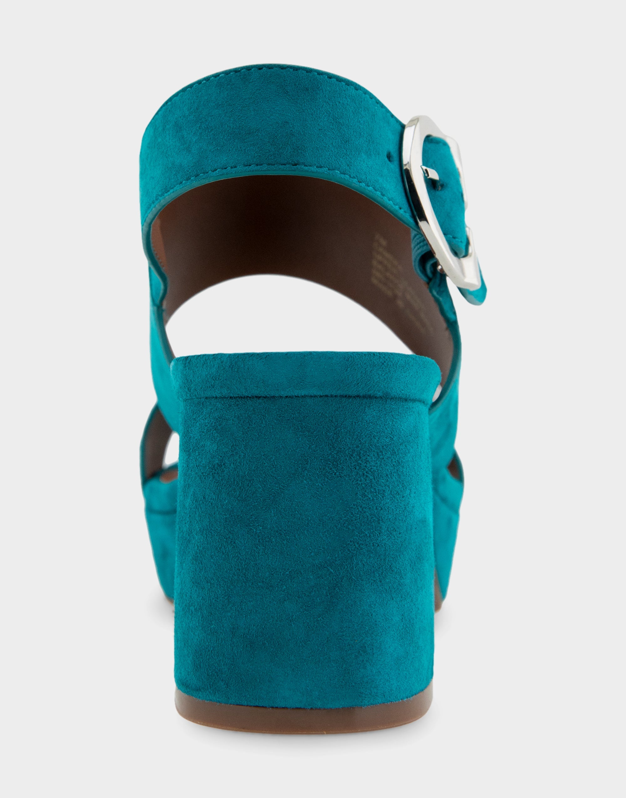 Comfortable Women's Platform Sandals in Teal Suede