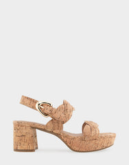 Comfortable Women's Platform Sandals in Natural Cork