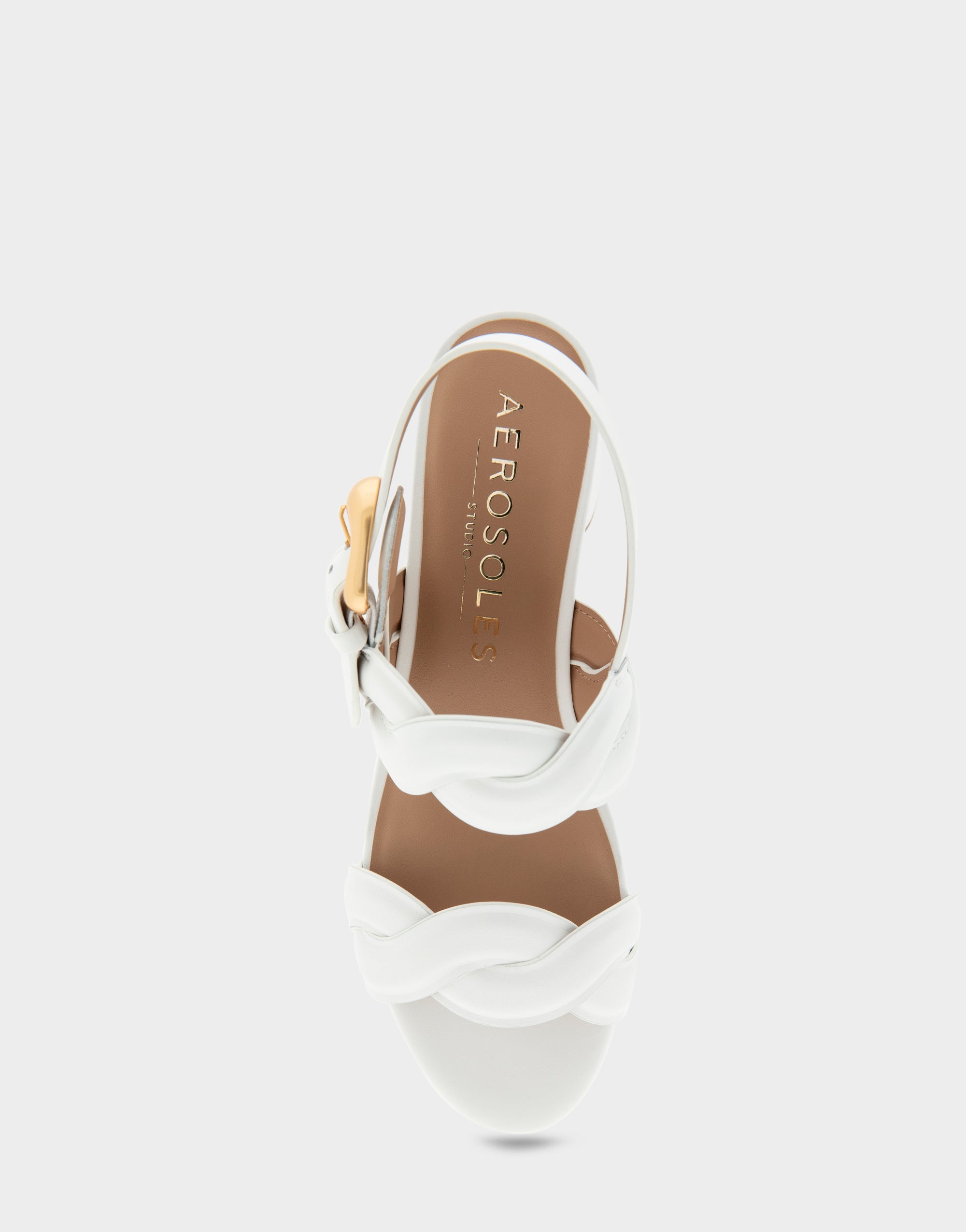 Comfortable Women's Platform Sandals in White Leather