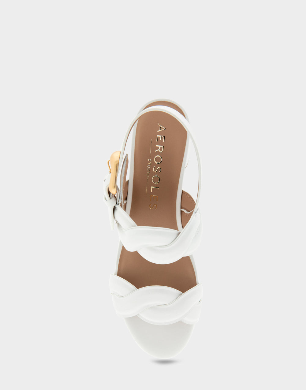 Comfortable Women's Platform Sandals in White Leather