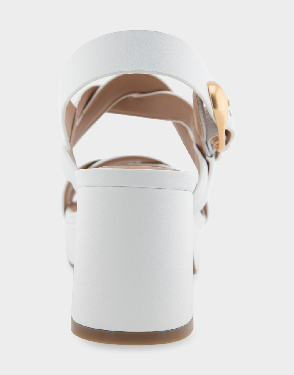 Comfortable Women's Platform Sandals in White Leather