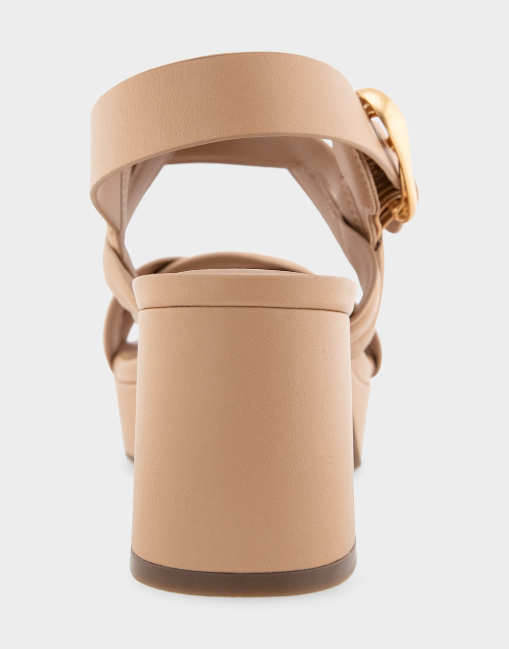 Comfortable Women's Platform Sandals in Beige Bisque Leather