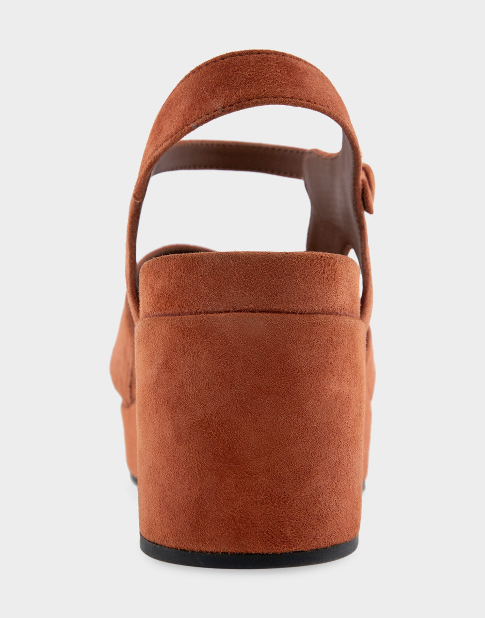 Comfortable Women's Platform Sandals in Rust Suede