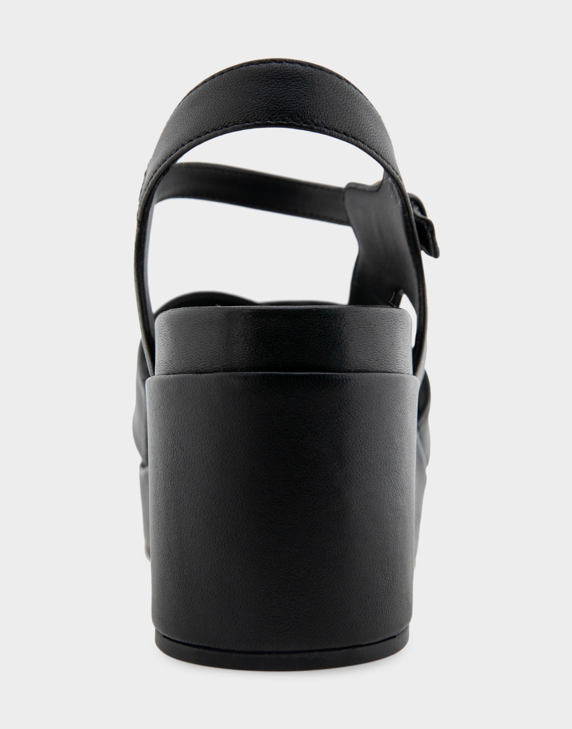 Comfortable Women's Platform Sandals in Black Leather