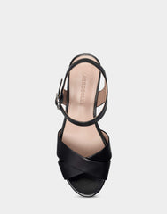 Comfortable Women's Sandal in Black Genuine Leather