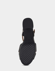 Comfortable Women's Sandal in Black Genuine Leather