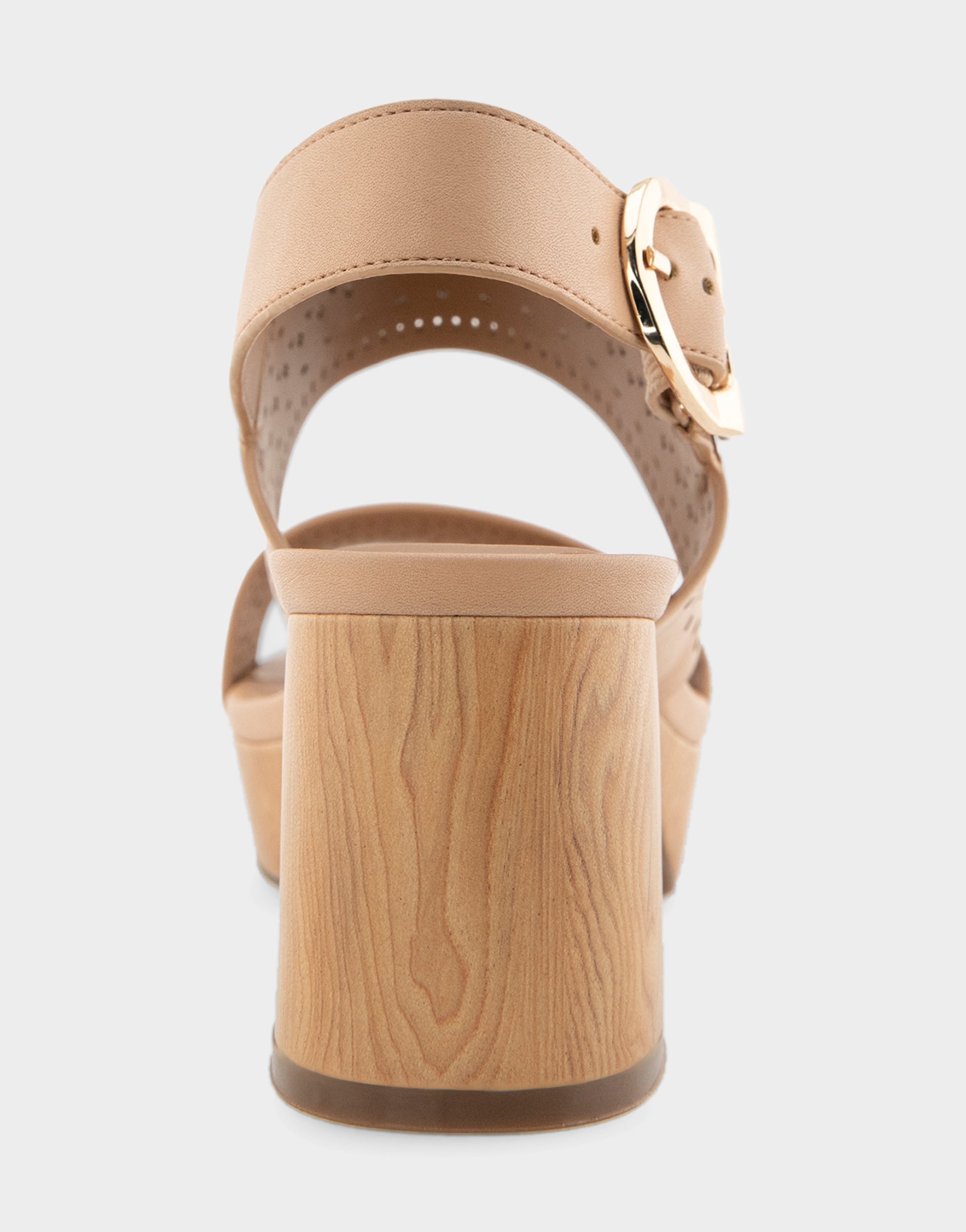 Comfortable Women's Platform Sandals in Beige Bisque Faux Leather