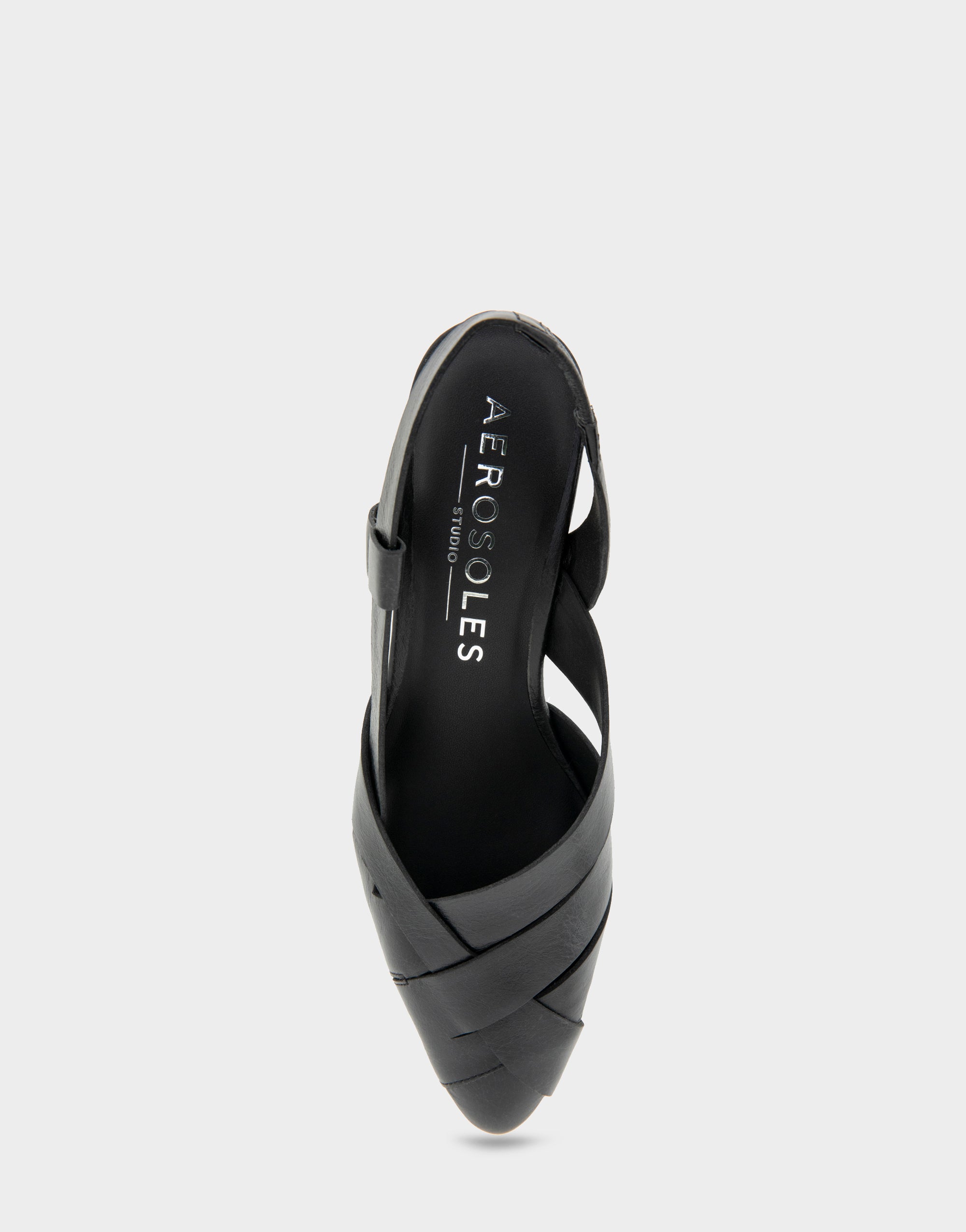 Comfortable Women's Wedge Heels in Black Burnished Leather