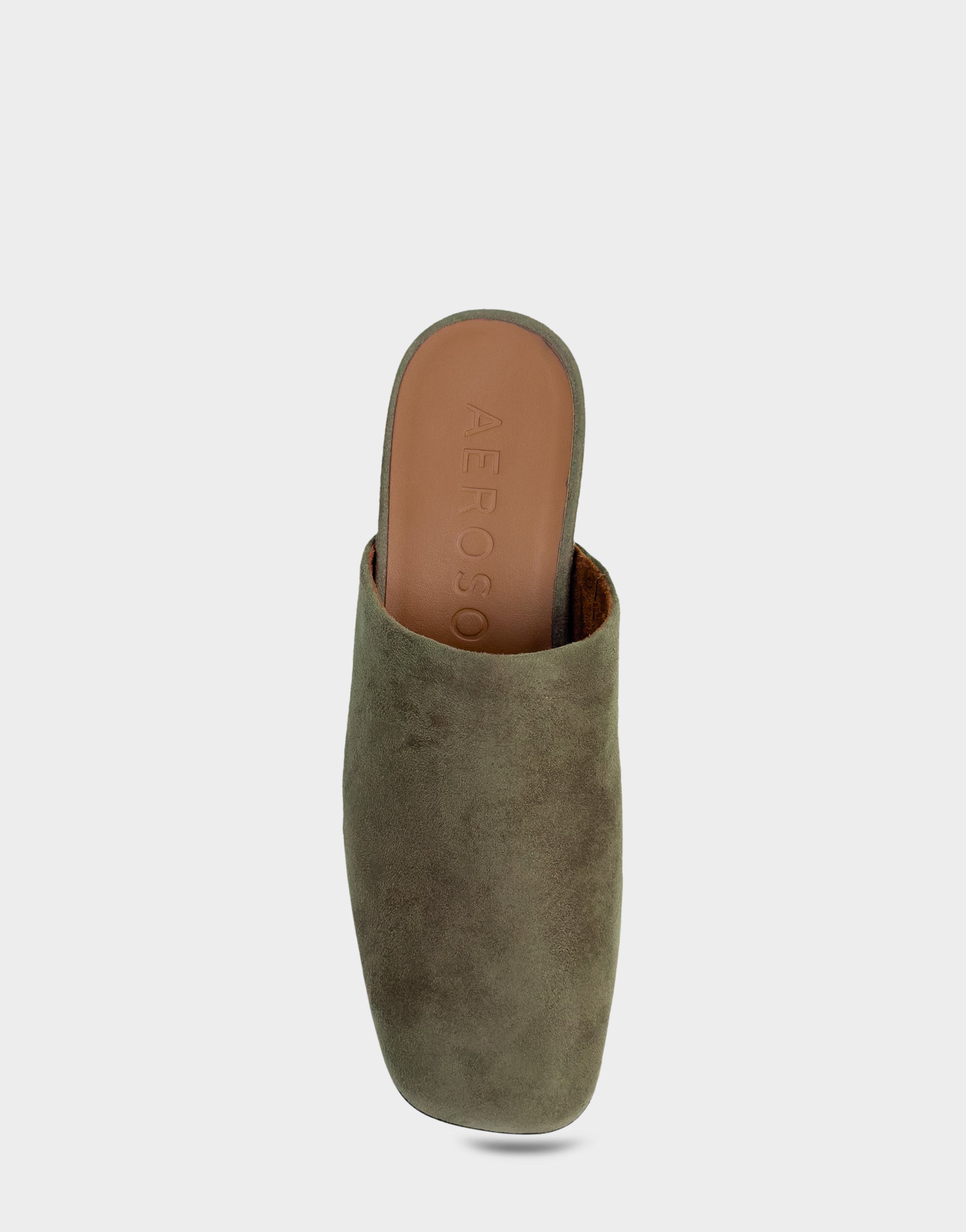 Comfortable Women's Clog In Green Faux Suede
