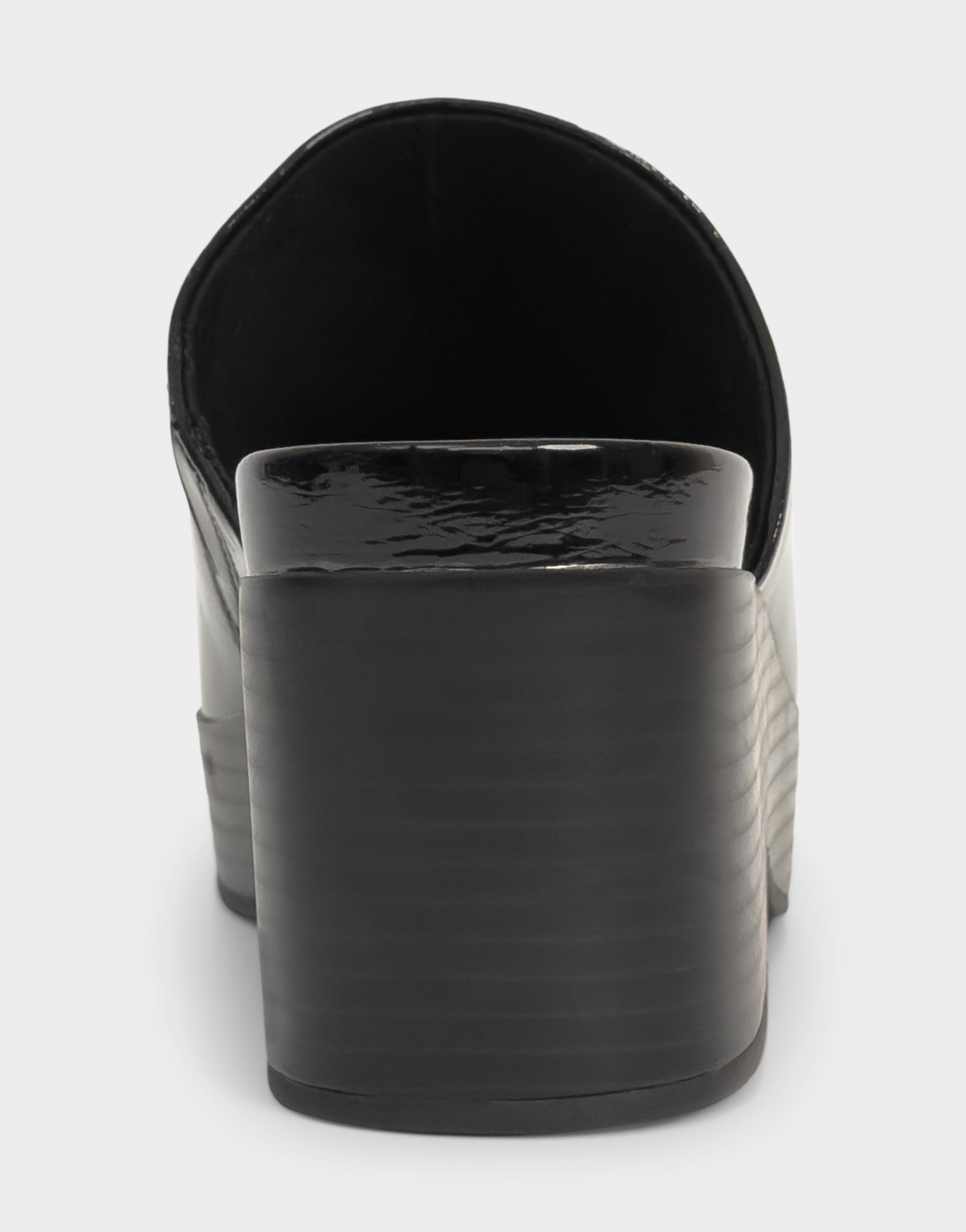 Comfortable Women's Clog In Black Patent Faux Leather