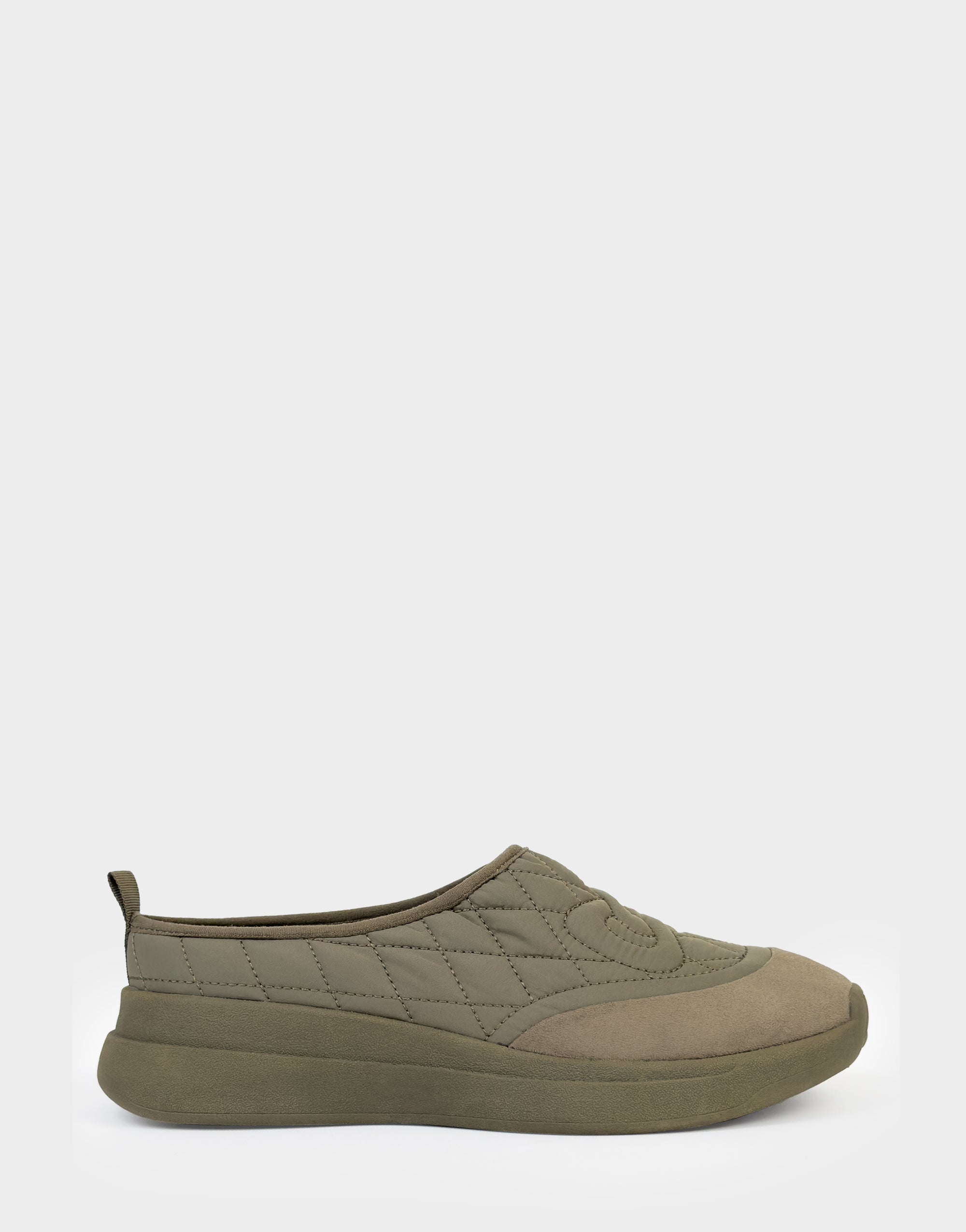 Comfortable Women's Mule Sneaker In Green Fabric