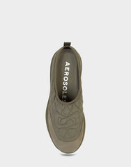 Comfortable Women's Mule Sneaker In Green Fabric