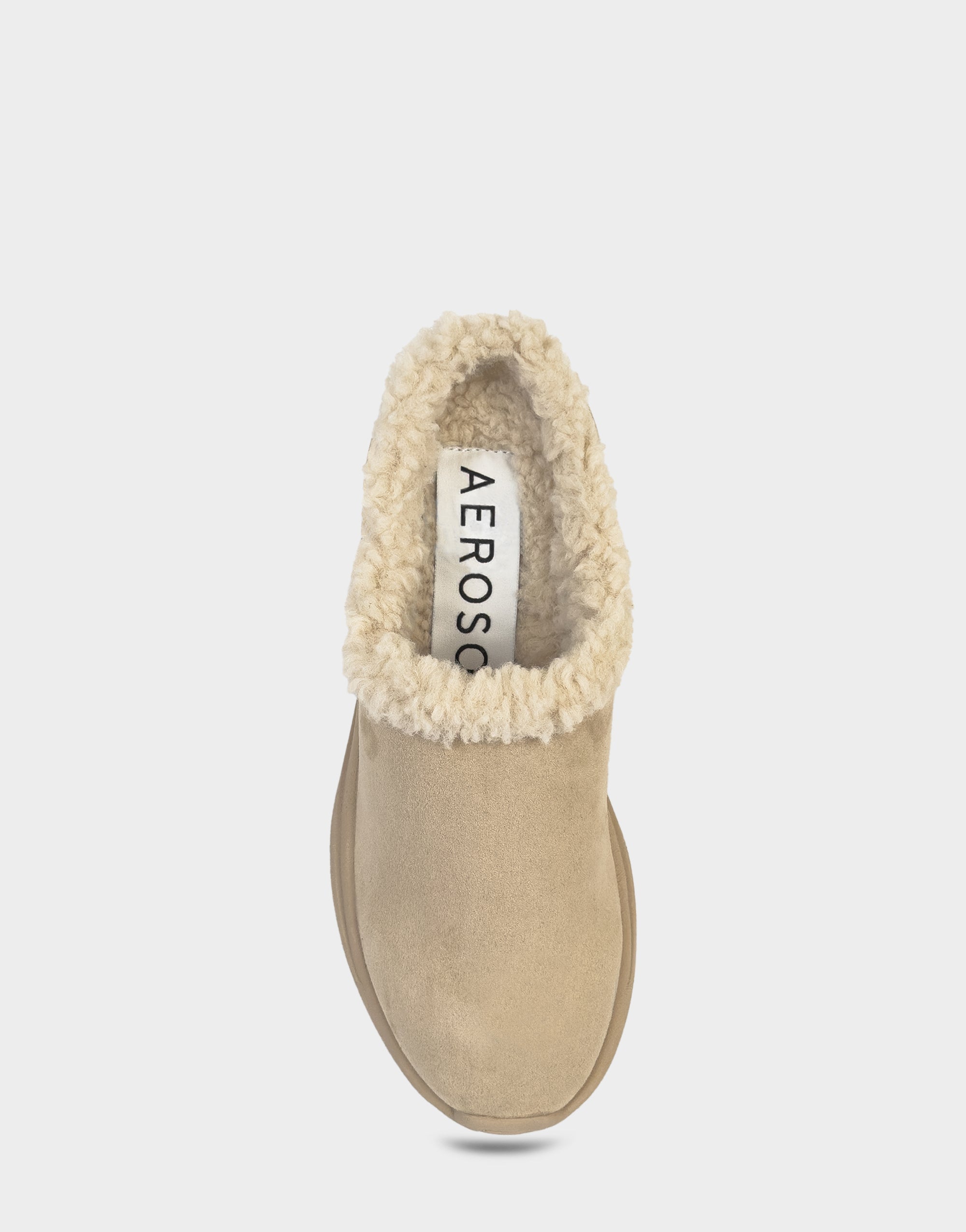 Comfortable Women's Sneaker Mule In Beige Faux Suede