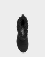 Comfortable Women's Pull On Bootie In Black Faux Suede