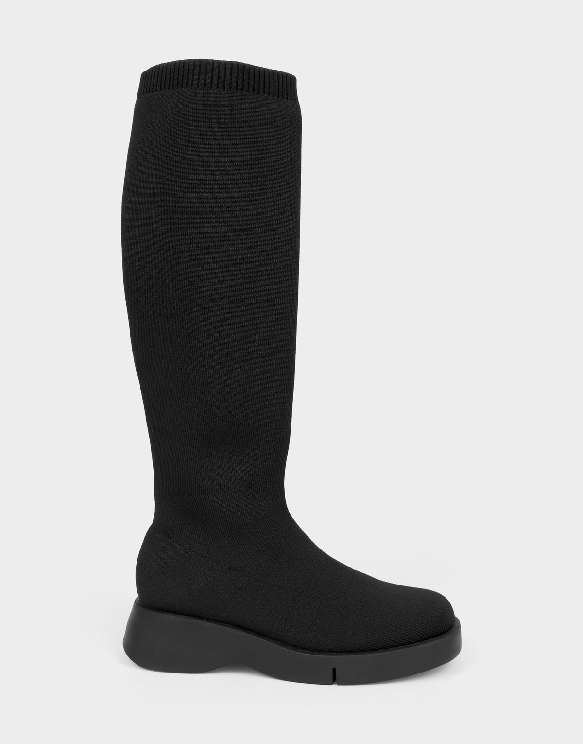 Comfortable Women's Flatform Boot In Black Fabric