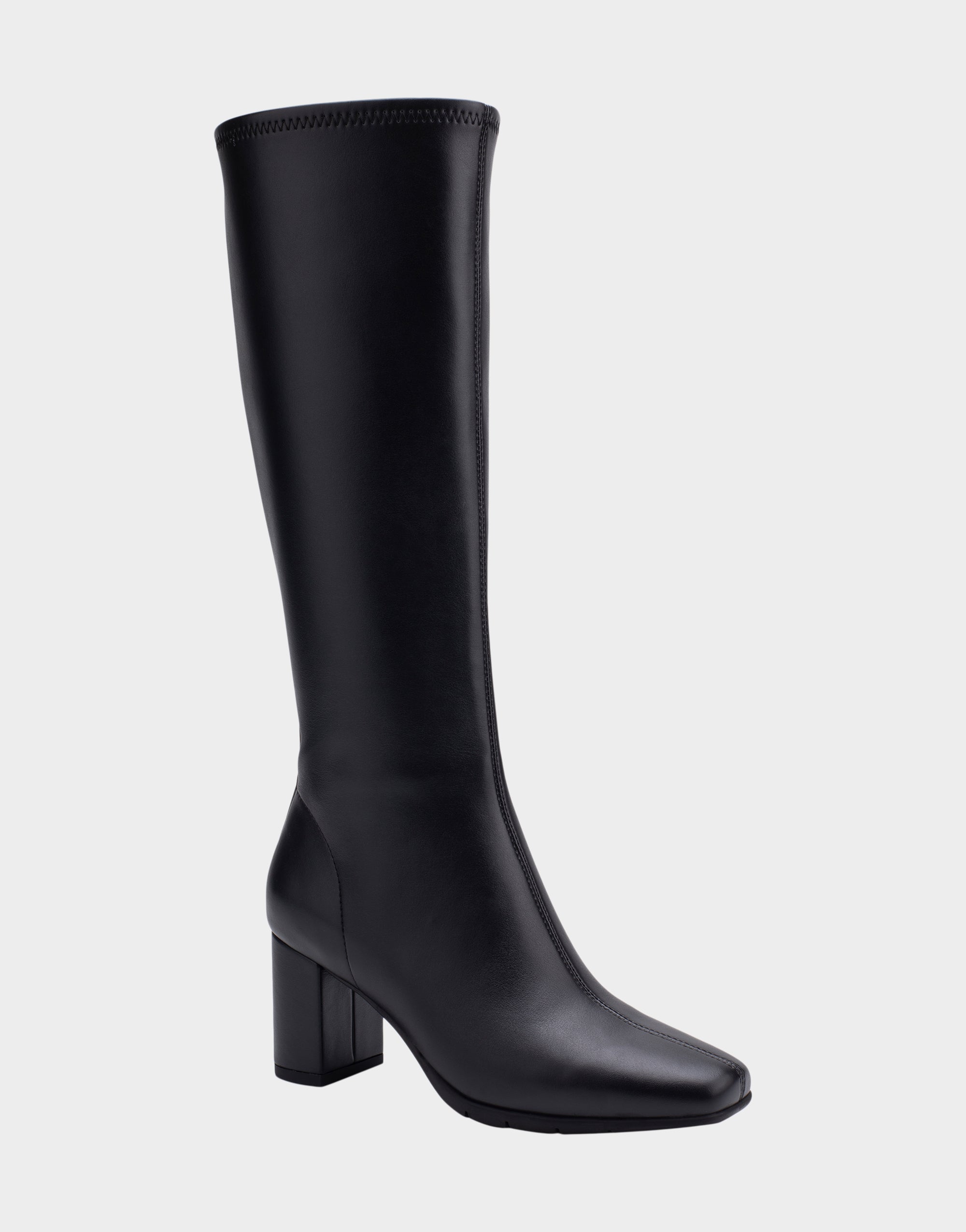 Comfortable Women's Tall Shaft Boot in Black Faux Leather
