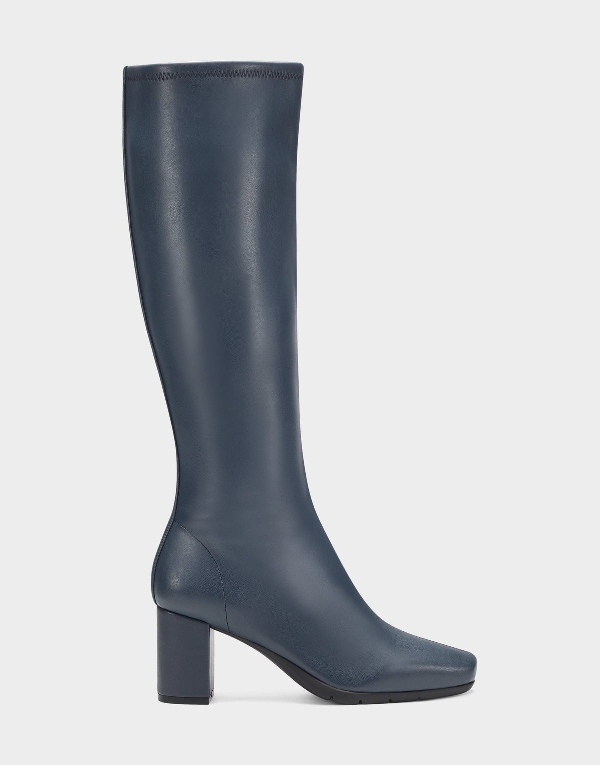 Comfortable Women's Tall Shaft Boot in Navy Faux Leather