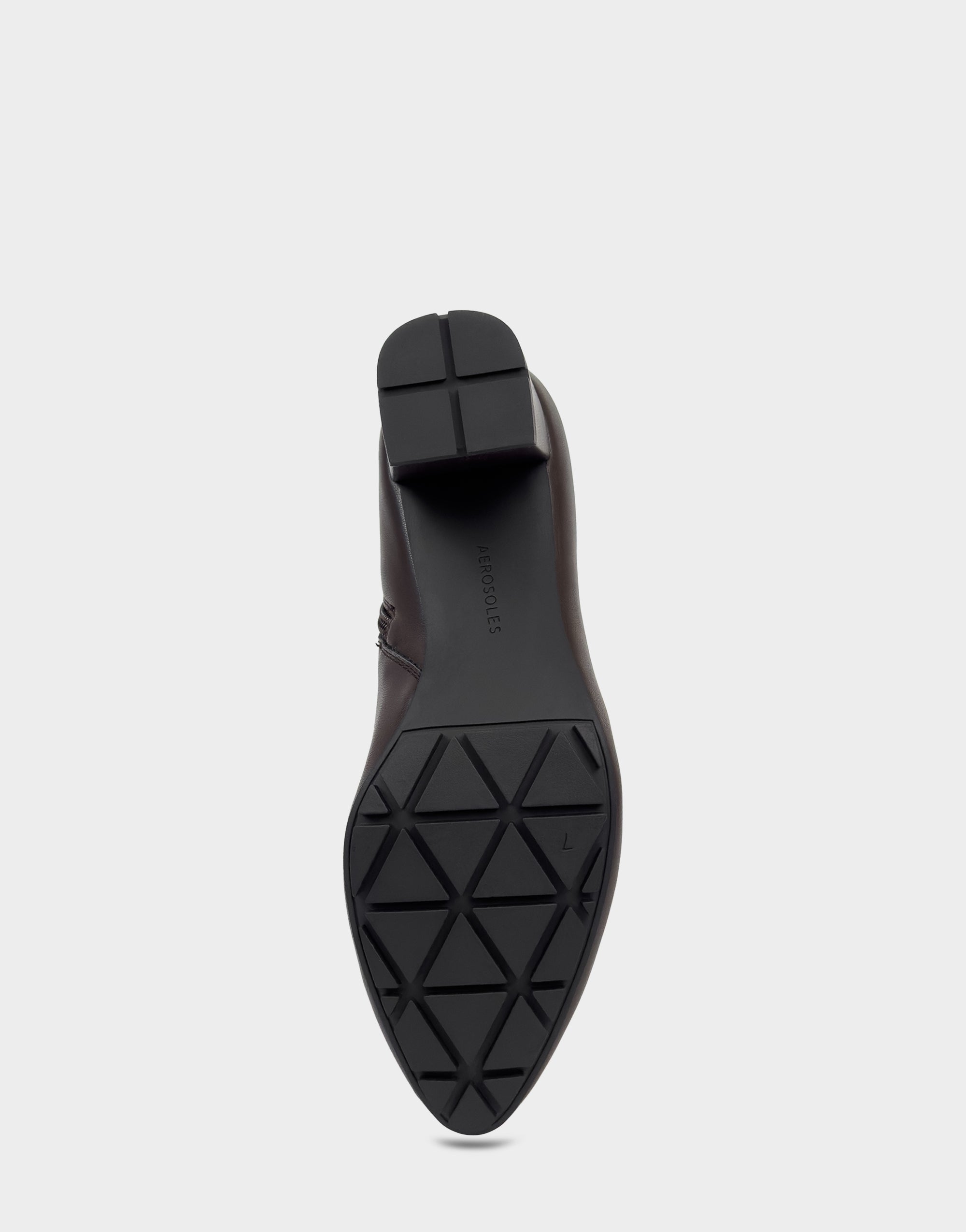 Comfortable Women's Mid Block Heel Boot In Brown Faux Leather