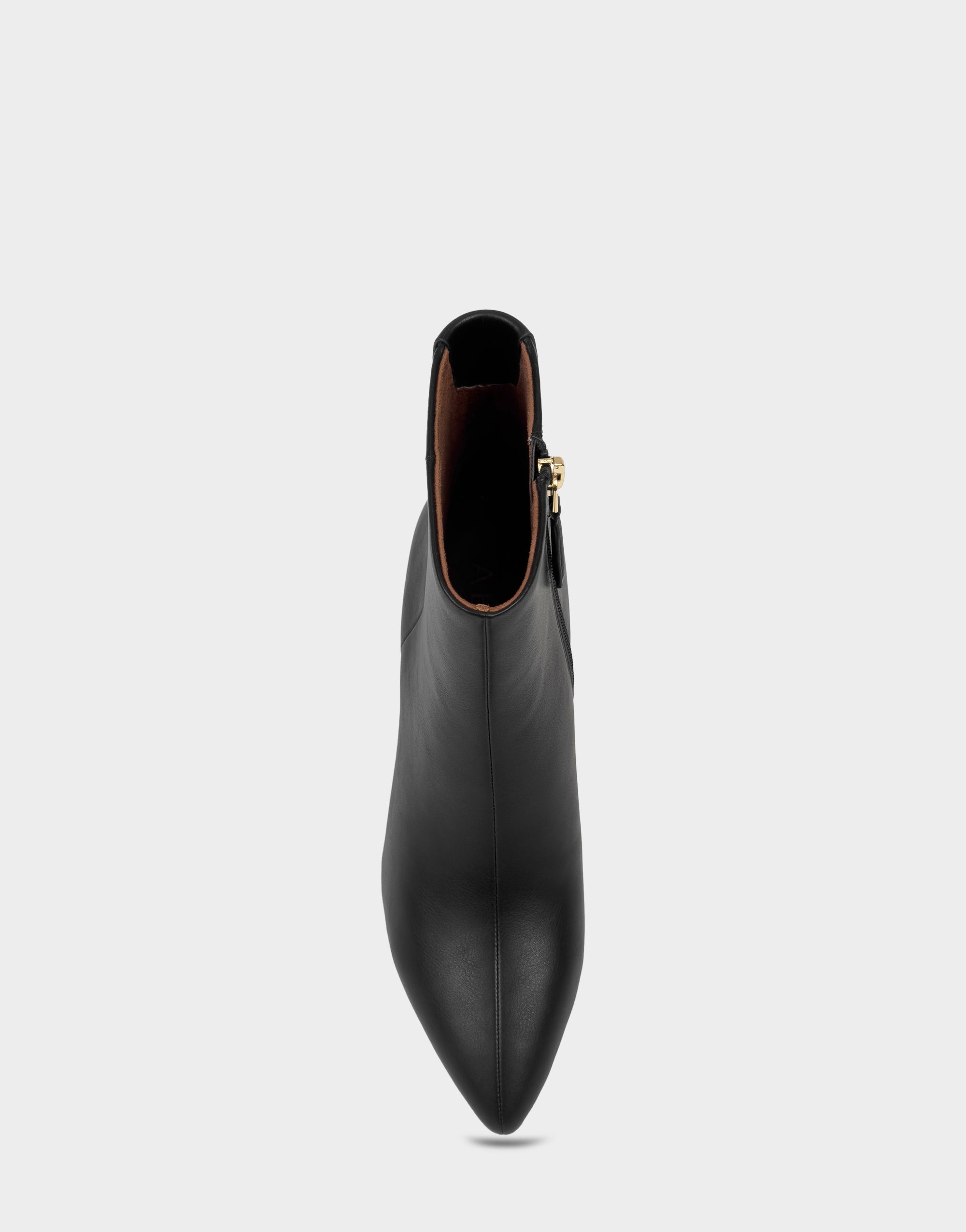 Comfortable Women's Mid Block Heel Bootie In Black Faux Leather