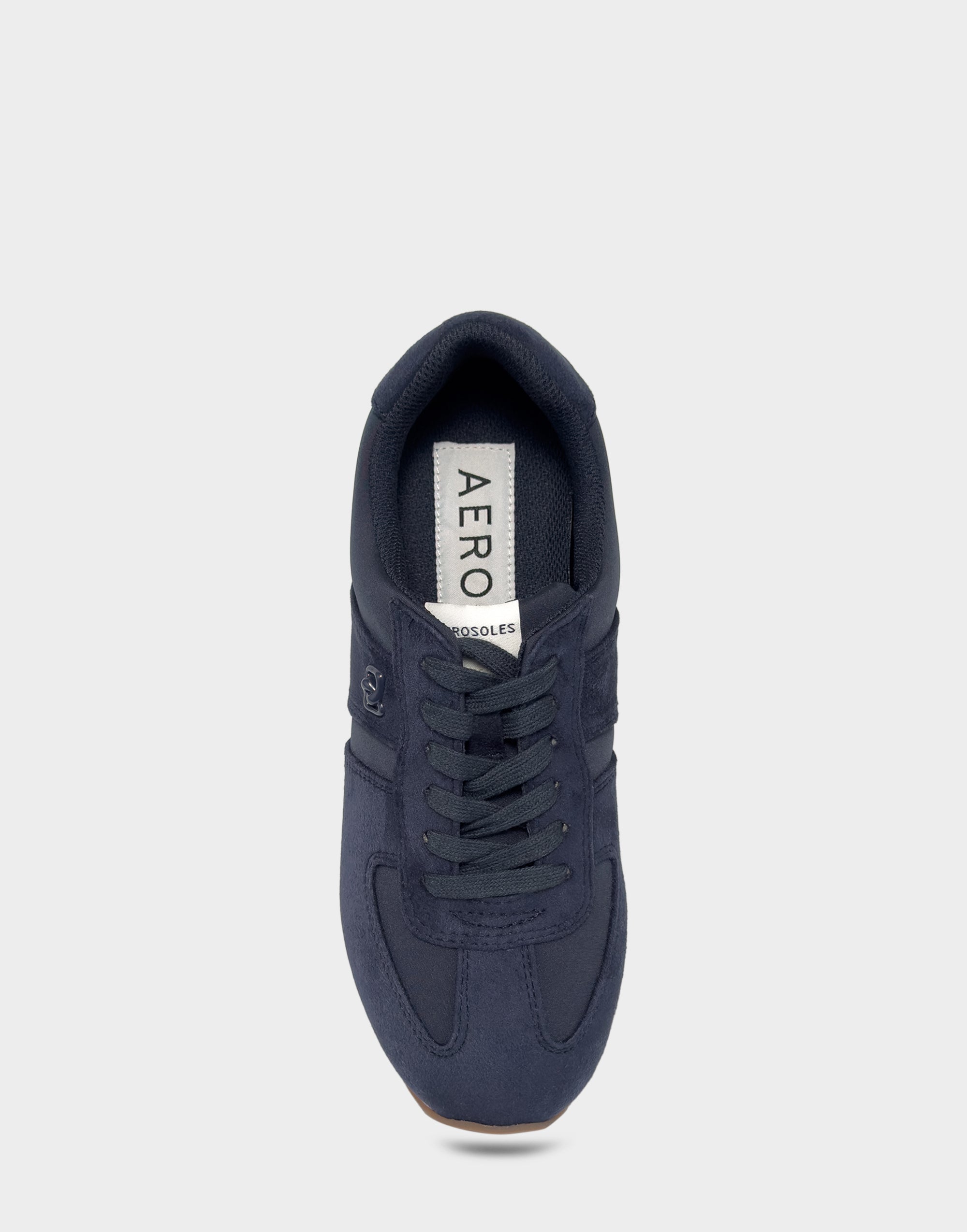 Comfortable Women's Lace Up Sneaker In Navy Faux Suede