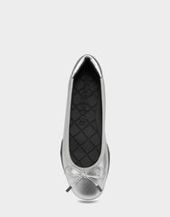 Comfortable Women's Sneakerina Flat In Silver Faux Leather