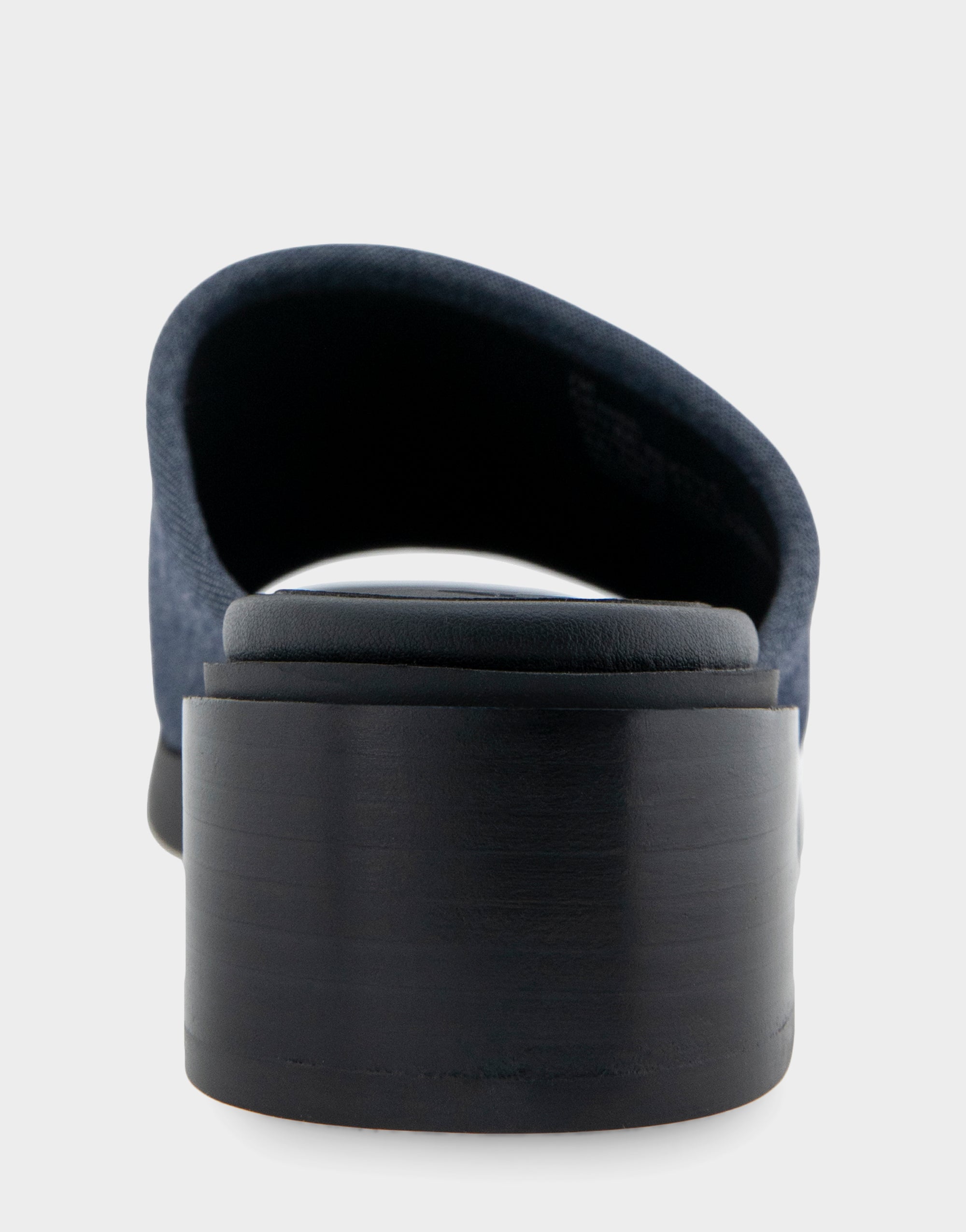 Comfortable Women's Dress Sandals in Dark Blue Stretch Fabric Gabardine